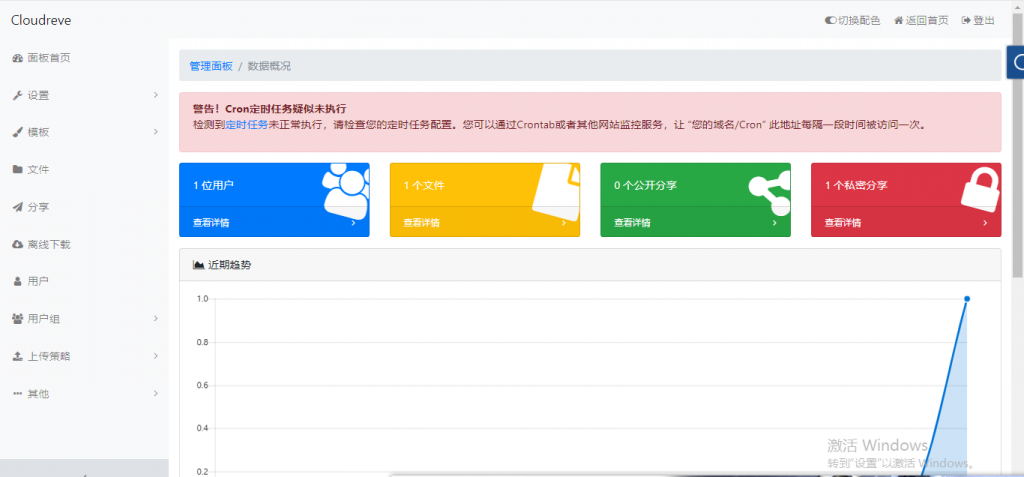 非常完善的一款云盘系统，功能齐全。
